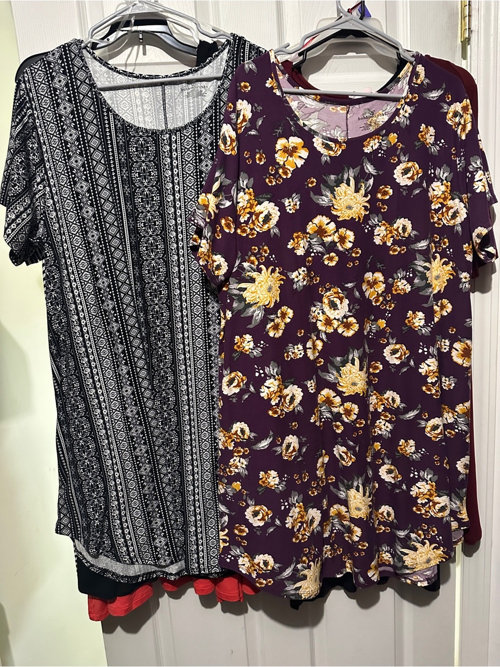 2 Bobbie Brooks printed Tshirt dresses 3XL casual comfortable and stretchy fit